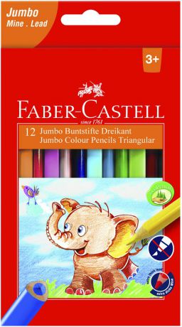 Набор цветных карандашей Faber-Castell Jumbo, трехгранные, 12 шт