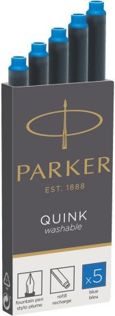 Parker Картридж с чернилами Quink Long для перьевой ручки цвет чернил синий 5 шт 1950383