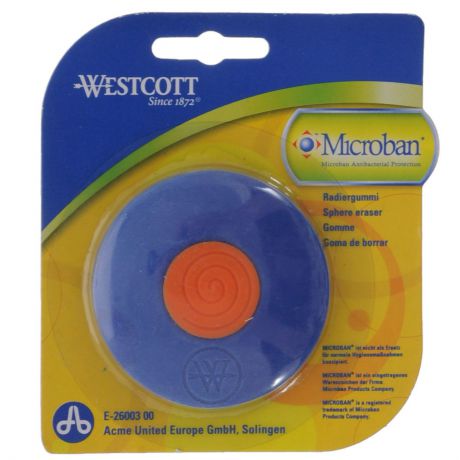 Ластик "Westcott", с антибактериальным покрытием, цвет: синий