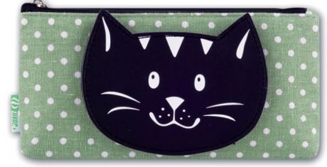 Пенал Феникс+ "Черный кот", 1 отделение, цвет: зеленый, черный. 44141