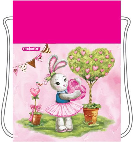 Пифагор Сумка для детской обуви Зайка цвет розовый 226528