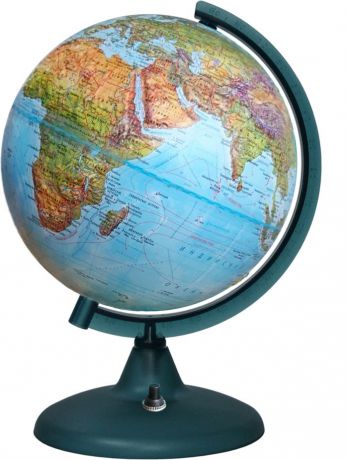 Глобус Земли Глобусный мир "Двойная карта", рельефный, со светодиодной подсветкой, диаметр 21 см