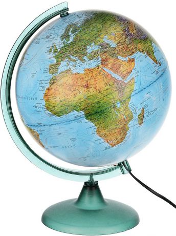 Глобусный мир Глобус с физической/политической картой мира диаметр 25 см с подсветкой