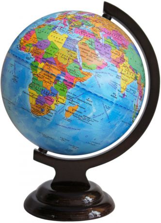 Глобус Глобусный мир, с политической картой мира, на подставке, диаметр 21 см