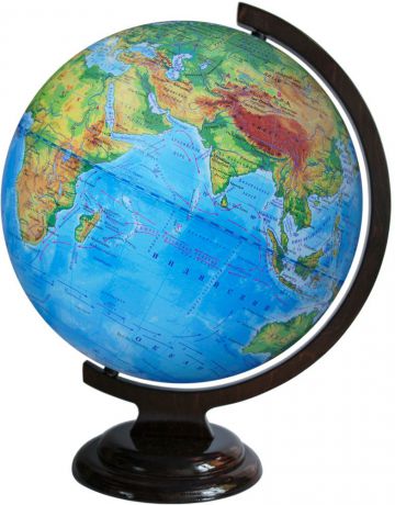 Глобус Глобусный мир, с физической картой мира, на подставке, диаметр 32 см
