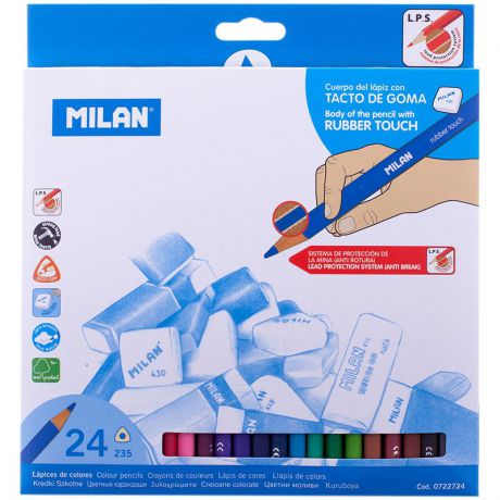 Milan Набор цветных карандашей 235 трехгранные 24 цвета