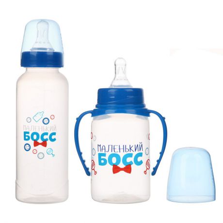Набор бутылочек для кормления Mum&Baby "Маленький босс", 3654410, синий, 2 шт