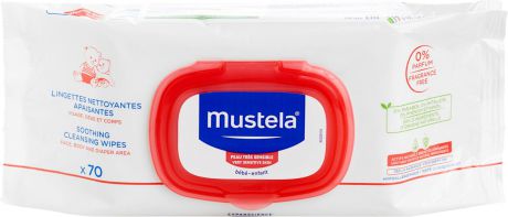 Салфетки влажные Mustela для мягкого очищения, без запаха, 70 шт