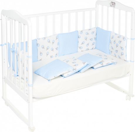 Бортики для кроватки Sweet Baby Gelato, 411951, голубой, двусторонние, 12 частей, 30 x 30