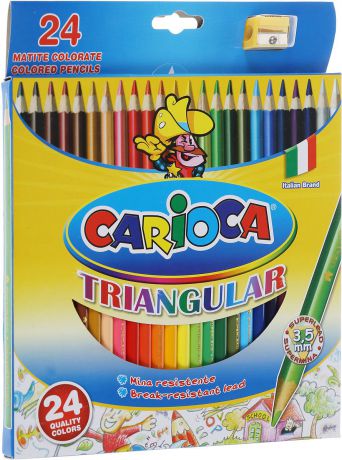 Набор цветных карандашей Carioca Triangular, трехгранные, 24 цвета