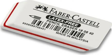 Ластик Faber-Castell Latex-Free 7008-40, цвет: белый, 2 шт