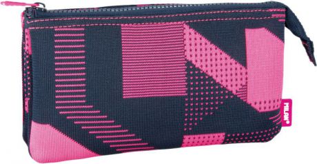 Milan Пенал-косметичка Knit цвет черный розовый 3 отделения