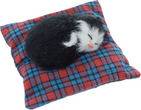 Vebtoy Фигурка Лежачий котенок на коврике цвет черный