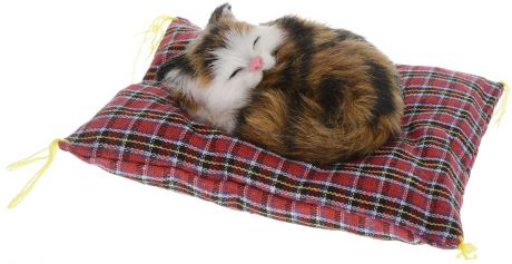 Vebtoy Фигурка Лежащий котенок на коврике цвет коричневый CM381