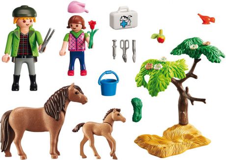 Playmobil Игровой набор Ветеринар с пони и жеребенком