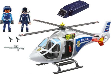 Playmobil Игровой набор Полиция Полицейский вертолет с LED прожектором