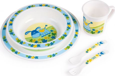 Canpol babies Набор посуды для кормления цвет голубой 5 предметов