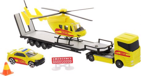 HTI Автотранспортер Roadsterz с машиной и вертолетом Служба спасения