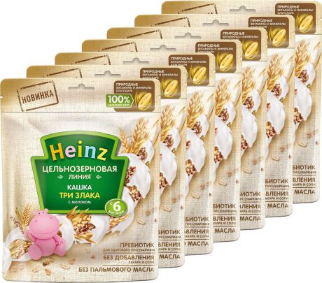 Каша Heinz молочная цельнозерновая три злака, 6 месяцев, 7 шт по 180 г