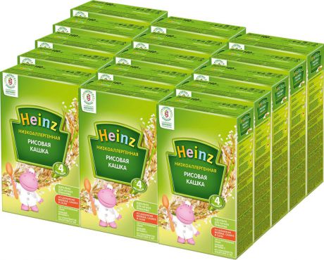 Каша Heinz низкоаллергенная рисовая, 4 месяца, 15 шт по 160 г