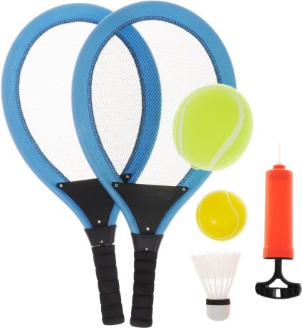 ABtoys Игровой набор Бадминтон и теннис цвет голубой черный