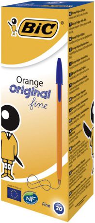 Набор шариковых ручек Bic Orange Fine, цвет чернил: синий, 20 шт