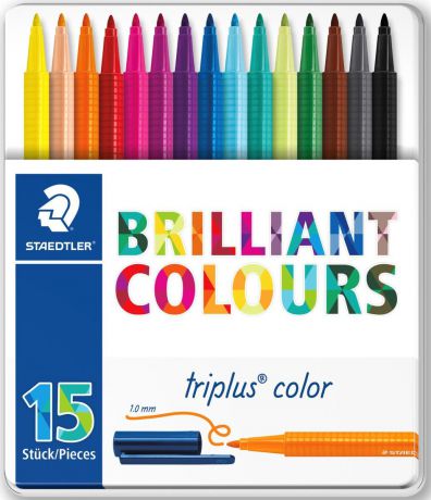 Staedtler Набор фломастеров Triplus 323 Яркие цвета 15 цветов