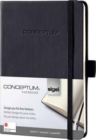 Sigel Блокнот Conceptum Hardcover 97 листов в клетку формат A6 цвет черный