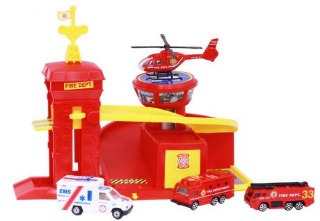 Pioneer Toys Набор машин с гаражом Fire Station
