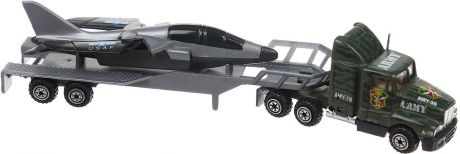 Машинка Pioneer Toys "Трейлер. Грузовик с ракетой", цвет: серый