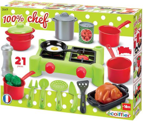 Сюжетно-ролевые игрушки Ecoiffier "Chef. Набор плита с продуктами"