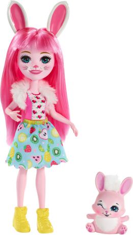Игровой набор с куклой Enchantimals Bree Bunny, DVH87_FXM73, розовый, 15 см