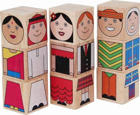 Кубики Краснокамская игрушка "Народы мира", 9 шт