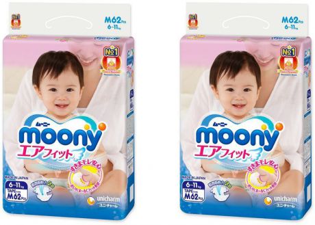 Подгузники Moony Megabox, 6-11 кг, размер М, 124 шт