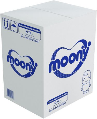 Подгузники-трусики Moony Man Megabox, для мальчика, 12-17 кг, размер XL, 4903720-010068, 76 шт