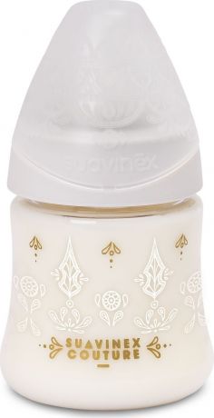 Бутылочка для кормления Suavinex Haute Couture, от 0 месяцев, с силиконовой круглой соской, 3162101, белый, 150 мл