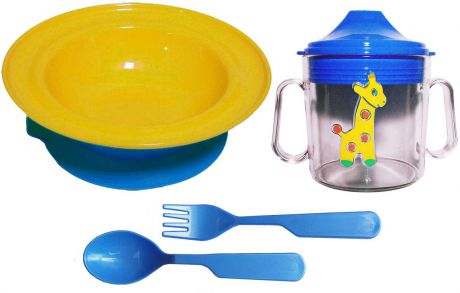 Набор посуды для кормления АртХаус 1311-1212син, Пластик