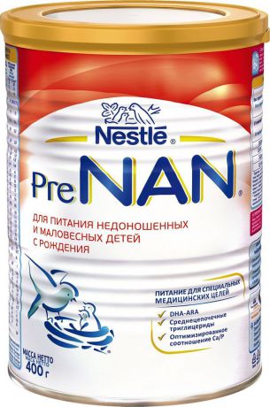 Молочная смесь PreNAN сухая, для недоношенных и маловесных детей с рождения, 400 г