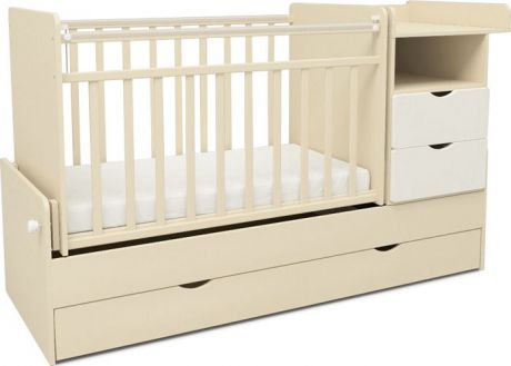 Кровать-трансформер детская Sweet Baby Valentino, цвет: слоновая кость, белый