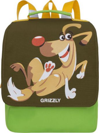 Рюкзак дошкольный Grizzly, RK-998-1/3, зеленый, 25 х 30 х 11 см