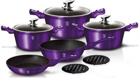 Набор посуды Berlinger Haus "Metallic Line", цвет: фиолетовый, 10 предметов