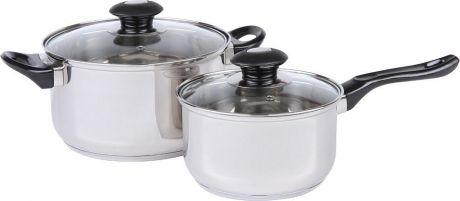 Набор посуды Pomi d’Oro "Facilita", с крышкой, цвет: серебристый, 2 предмета. PSS-640118