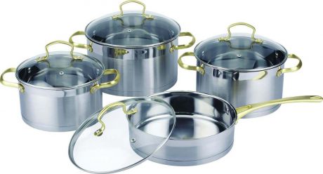 Набор посуды Bekker, цвет: серебристый, 8 предметов. BK-2587