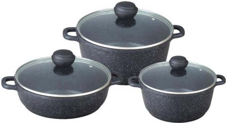Набор посуды для приготовления Bekker, цвет: черный, 6 предметов. BK-4609