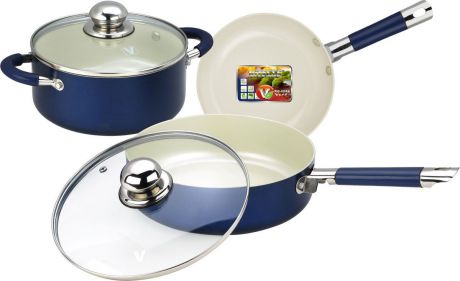 Набор посуды "Vitesse", с керамическим покрытием, 5 предметов. VS-2223