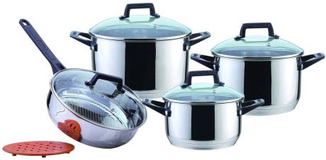 Набор посуды для приготовления Bekker, цвет: серебристый, 9 предметов. BK-2864