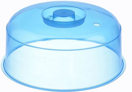 Крышка для СВЧ "Idea", цвет: синий, прозрачный, диаметр 24,5 см