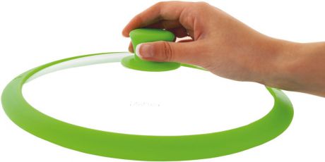 Крышка для посуды Fissman "Gourmet", с силиконовым ободком, цвет: зеленый, 20 см. 9951