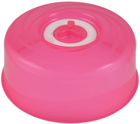Крышка для СВЧ Plastic Centre "Galaxy", с паровыпускным клапаном, цвет: малиновый, прозрачный, диаметр 25 см