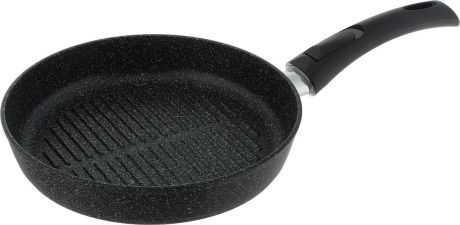 Сковорода-гриль Нева Металл Посуда "Байкал", с антипригарным покрытием, со съемной ручкой. Диаметр 24 см